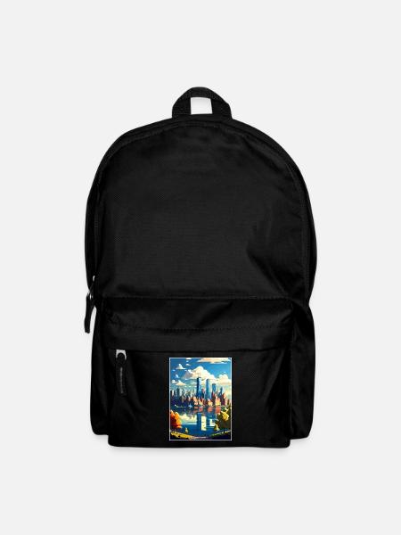 Manhattan New York Vintage Reiseposter Souvenir - Rucksack - Schwarz