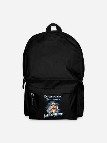 Kaffee redet nicht lustiger Kaffee Spruch - Rucksack - Schwarz