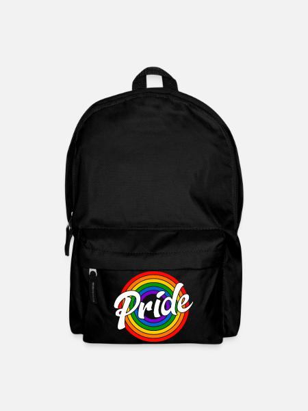 Pride Retro Regenbogen - Rucksack - Schwarz