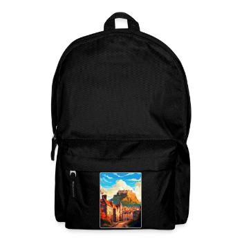 Edinburgh Scotland Uk Travel Poster Souvenir WPA - Backpack - black - Front