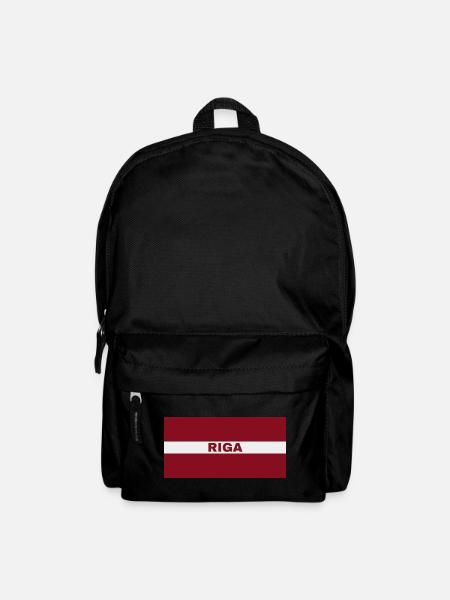 Riga City in Latvian Flag - Backpack - black