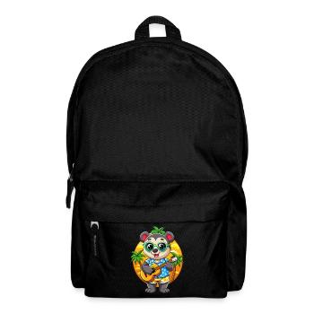 Lustige Panda Cartoon Sommer Strand Sonnenbrille Gitarre - Rucksack - Schwarz - Vorne