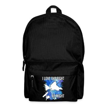 Waller Welssilhouette Angelrute und Farbkleckse - Rucksack - Schwarz - Vorne
