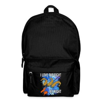 Waller Welssilhouette Angelrute und Farbkleckse - Rucksack - Schwarz - Vorne