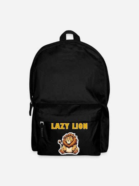 Fauler Löwe Cartoon - Rucksack - Schwarz