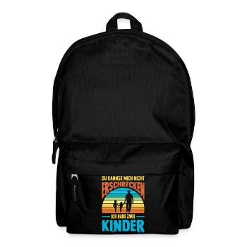 Papa 2 Kinder Geschenk Spruch Vater Geburtstag - Rucksack - Schwarz - Vorne