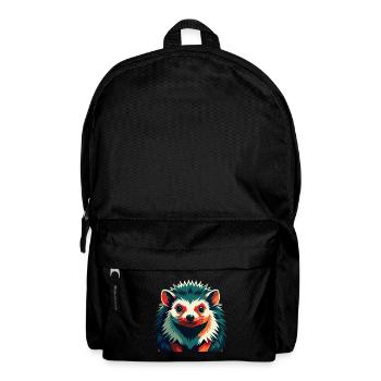 Igel Zeichentrickfigur Buntes Haustier Tier - Rucksack - Schwarz - Vorne