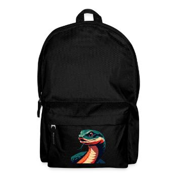 Schlange Cartoon Figur Buntes Haustier Tier - Rucksack - Schwarz - Vorne