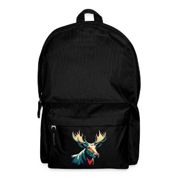 Moose Cartoon Character Colorful Pet Animal - Backpack - black - Front