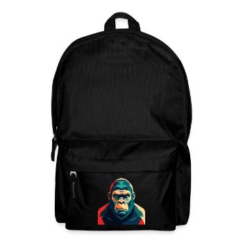Gorilla Cartoon Figur Buntes Haustier Tier - Rucksack - Schwarz - Vorne