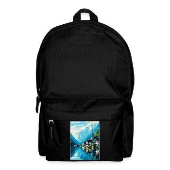 Hallstatt Lake Austria Vintage Travel Poster WPA - Backpack - black - Front