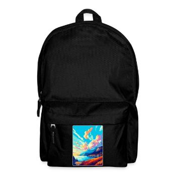 Bergen Norwegen Vintage Reiseposter WPA Souvenir - Rucksack - Schwarz - Vorne