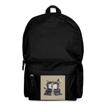 Computer mit Blumen - Natur überwältigt Technik - Rucksack - Schwarz - Vorne