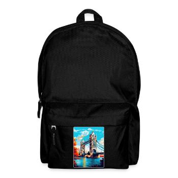 Tower Bridge England Uk Travel Poster Souvenir WPA - Backpack - black - Front