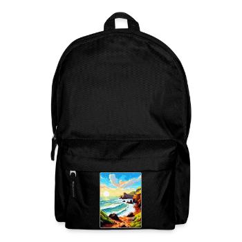 Hartland Quay Devon Vintage Travel Poster Souvenir - Backpack - black - Front