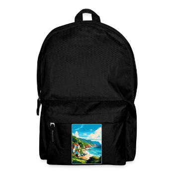 Lynton Lynmouthdevon Travel Poster Souvenir WPA - Backpack - black - Front