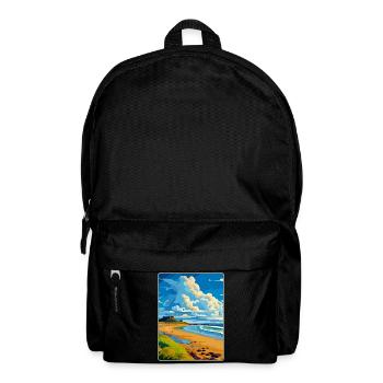 Northumberland Coast Anob Travel Poster Souvenir - Backpack - black - Front