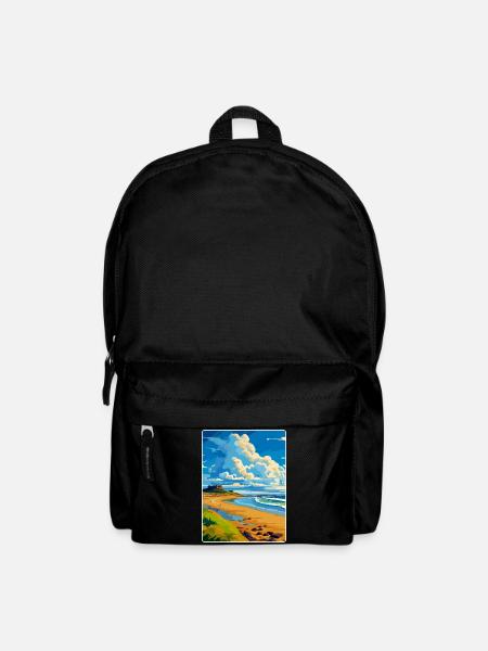 Northumberland Küste Anob Reise Poster Souvenir - Rucksack - Schwarz