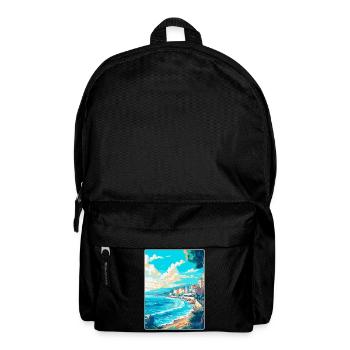 Nizza Frankreich Vintage Reiseplakat WPA Kunst Souvenir - Rucksack - Schwarz - Vorne