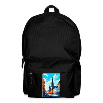 Darmstadt Germany Vintage Travel Poster Souvenir - Backpack - black - Front