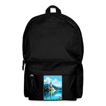 Lac de Bled, Slovénie, Affiche de voyage vintage, Souvenir - Sac à dos - noir - Devant