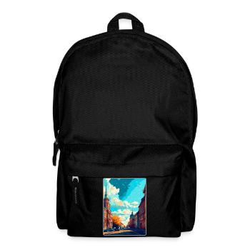 Lodz Pologne Affiche de voyage vintage WPA Art Souvenir - Sac à dos - noir - Devant
