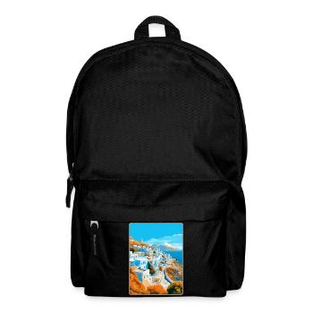 Ios Greece Vintage Travel Poster Souvenir Souvenir - Backpack - black - Front