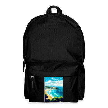 San Sebastian Spanien Vintage Reiseplakat Souvenir - Rucksack - Schwarz - Vorne