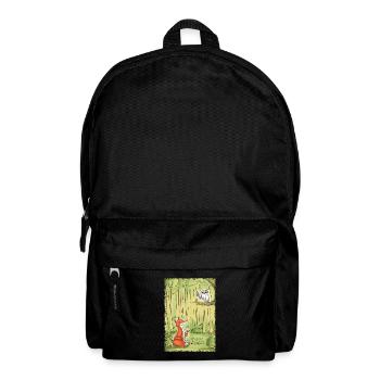 Waldgespräch: Fuchs und Eule - Rucksack - Schwarz - Vorne