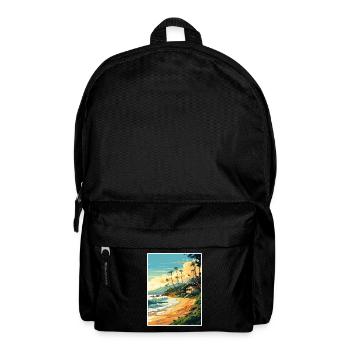 North Shore Hawaii Vintage Reiseposter Souvenir - Rucksack - Schwarz - Vorne