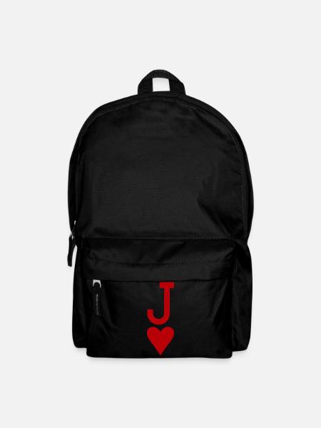 Poker Spielkarte - Herz Bube - Rucksack - Schwarz