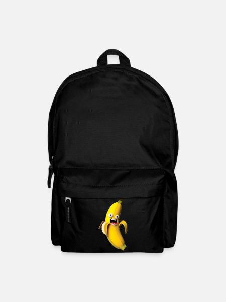 Expressive banana figure with a face - Backpack - black