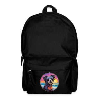 Mudi Hunderasse Buntes Karikatur Aquarell - Rucksack - Schwarz - Vorne
