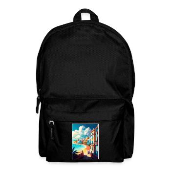 San Juan Karibik Vintage Reiseposter Souvenir - Rucksack - Schwarz - Vorne