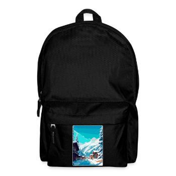 Val d isere Frankreich Vintage Reiseplakat Souvenir - Rucksack - Schwarz - Vorne