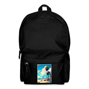 Long Beach Kalifornien Cali Vintage Reiseposter - Rucksack - Schwarz - Vorne