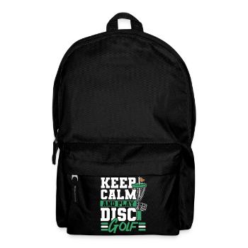 Ruhig bleiben und Disc Golf spielen Freizeit-Werfe - Rucksack - Schwarz - Vorne