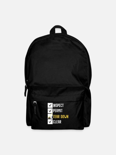 Inspect Permit Tear Down Clear House Demolition - Rucksack - Schwarz