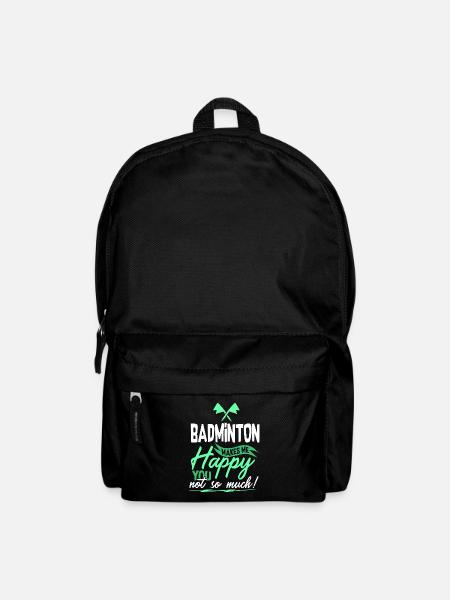 Badminton Federball Spruch - Rucksack - Schwarz