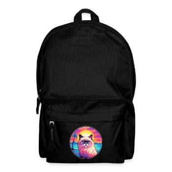 Birman-Katzenrasse-Aquarell-Cartoon-Kawaii-Haustier - Rucksack - Schwarz - Vorne