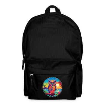 Eule buntes Aquarell Cartoon Kawaii Tier - Rucksack - Schwarz - Vorne