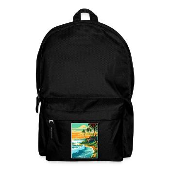 North Shore Hawaii Vintage Reiseposter Souvenir - Rucksack - Schwarz - Vorne
