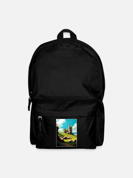 Llansteffan Castle Wales Hangin Reiseposter - Rucksack - Schwarz