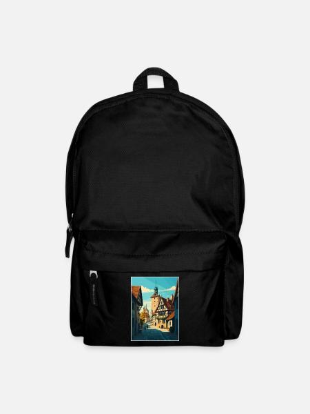 Rothenburg Deutschland Vintage Reiseposter Souvenir - Rucksack - Schwarz