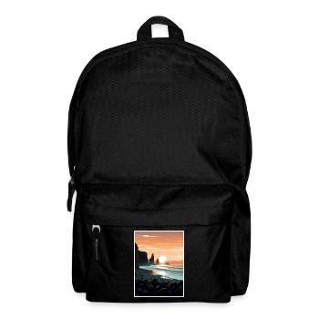Schwarzer Sandstrand Island Vintage Reiseposter WPA - Rucksack - Schwarz - Vorne