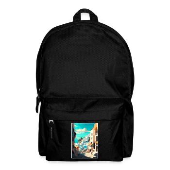 Ios Griechenland Dekoration Vintage Reiseposter WPA - Rucksack - Schwarz - Vorne