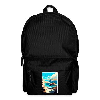 Insel Pag Kroatien Vintage Reiseposter Souvenir - Rucksack - Schwarz - Vorne