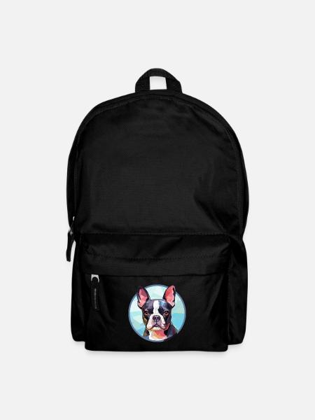 Boston Terrier Hund Bunte Karikatur - Rucksack - Schwarz