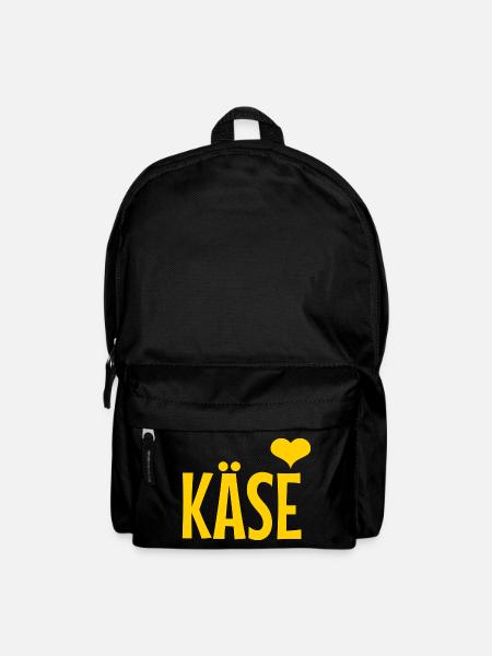Käse Herz Logo – Gelbe Typo mit Liebe - Rucksack - Schwarz
