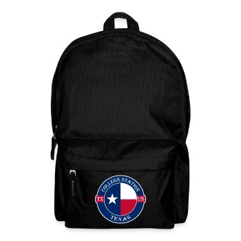 College Station Texas Flagge USA Souvenir Abzeichen - Rucksack - Schwarz - Vorne